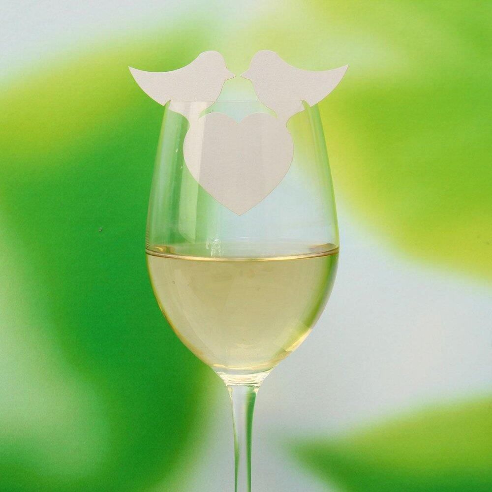 40 Selling White Glasses Paper Card Card Creative Continental Hollow Cup Red Wedding Party Wedding Banquet Seat Card