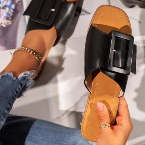 Buckle Ladies Slippers
