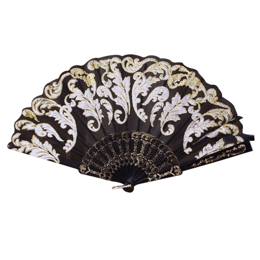2018 Dance Style Held Wedding Folding Silk Fan #0613 Hand Party Flower Stage Fashion For Performances Lace Hot Chinese/Spanish