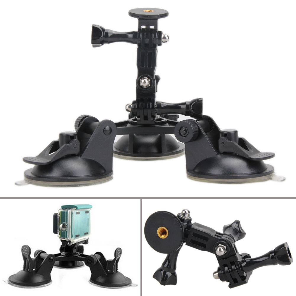 Car 4" Windshield 1 Sucker Vacuum Screw Cup Triple Tripod
