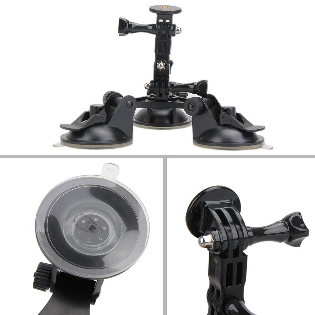 Car 4" Windshield 1 Sucker Vacuum Screw Cup Triple Tripod