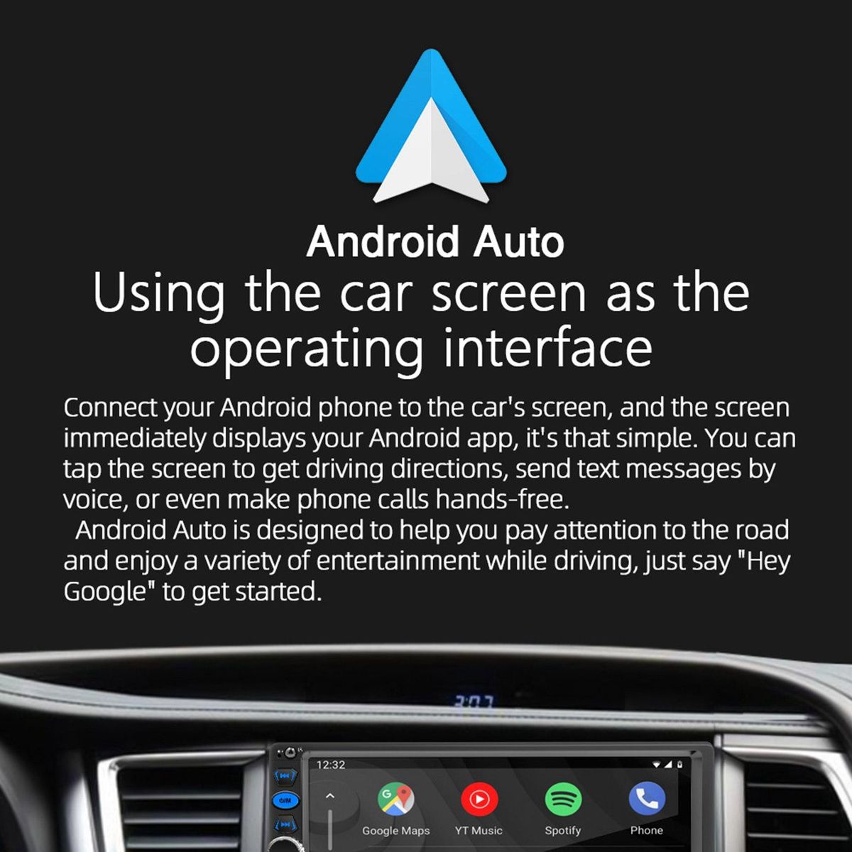 2 Din 7 Inch Touch Screen Car Radio Car Stereo MP5 Player with CarPlay Android Auto Bluetooth AUX USB TF FM Car Player A