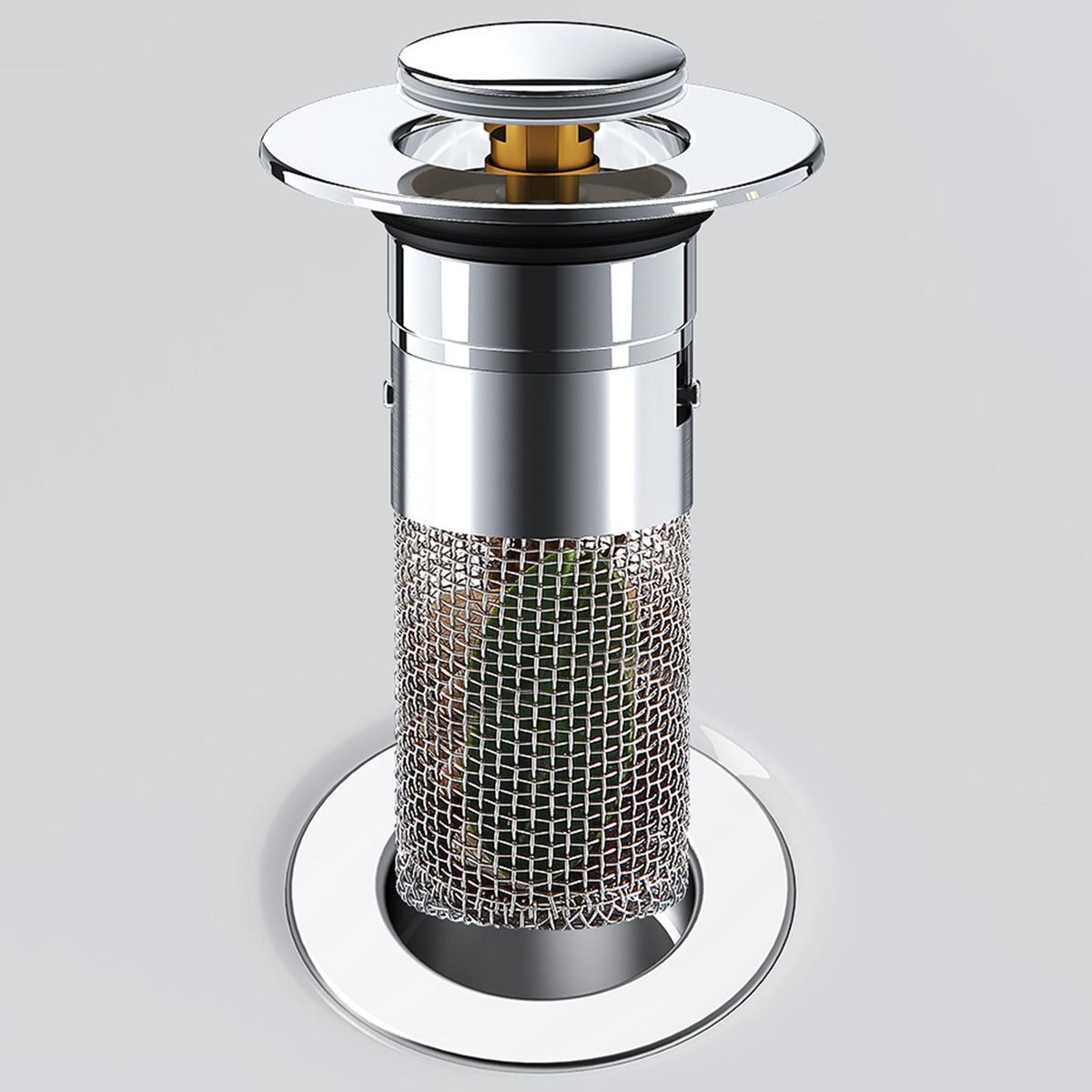 Anti-clog Drain Stopper Stainless Steel Hair Catcher for Bathroom Silver