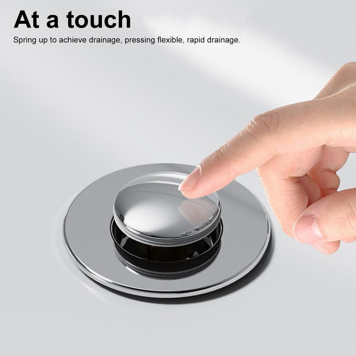 Anti-clog Drain Stopper Stainless Steel Hair Catcher for Bathroom Silver