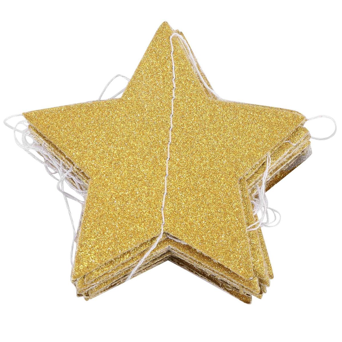 52 Feet Reflective Star Paper Star Bunting Banner 2.75