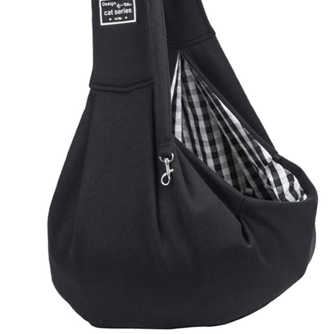 Portable Pet Sling Carrier Bag Cat Dog Tote Puppy Adjust Buckle Black