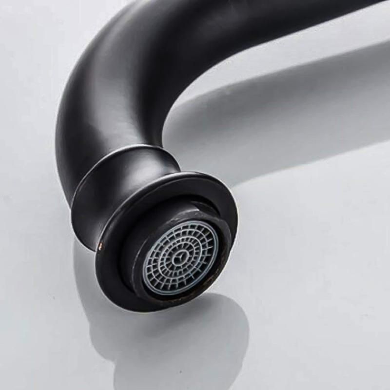 Retro Black Bathroom Faucet Single Lever Basin Sink Tap