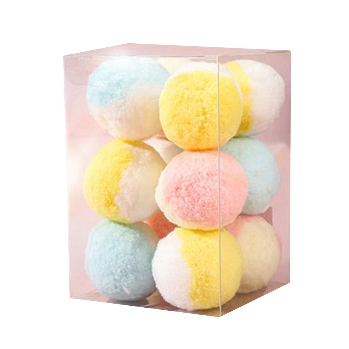 12PcsBox Small Cat Toys Plush Material Little Cat Toy Balls