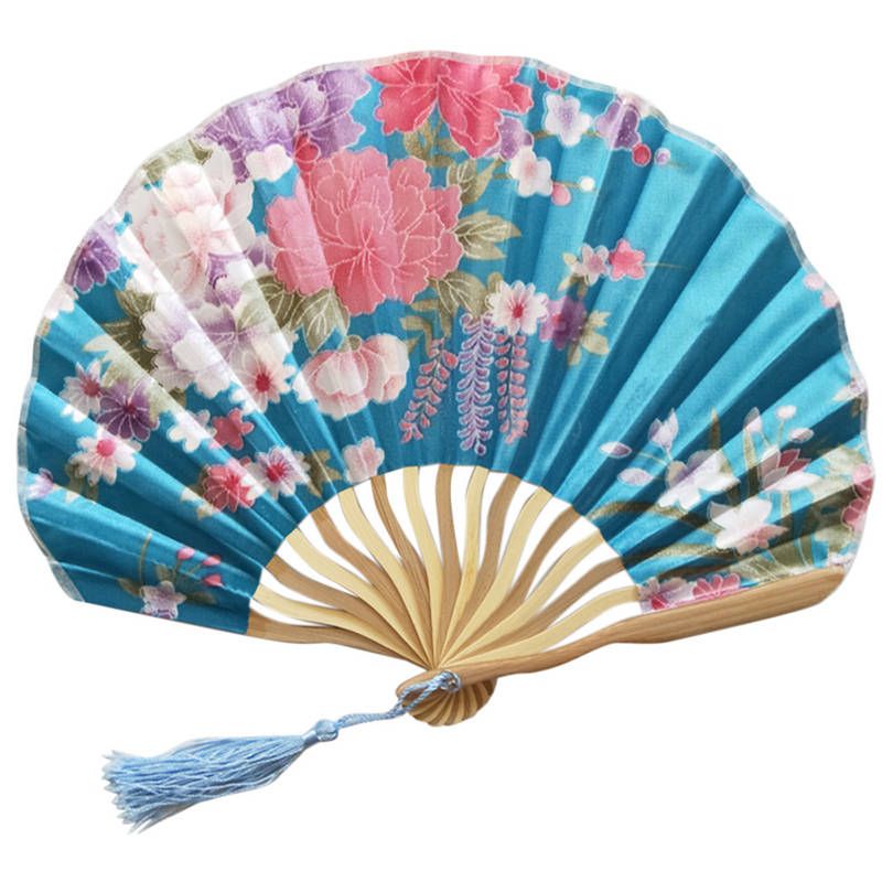 Silk 2019 Fans Folding Hand Fan Bamboo Wedding Gift Handheld Fans Church 1.30 For Held Folded
