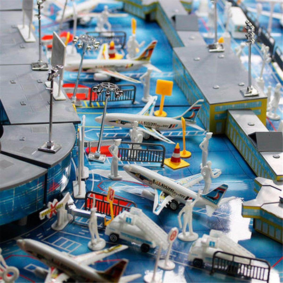 200PCS Airport Playset Airplane Models Accessories Assembled Kid Toy US
