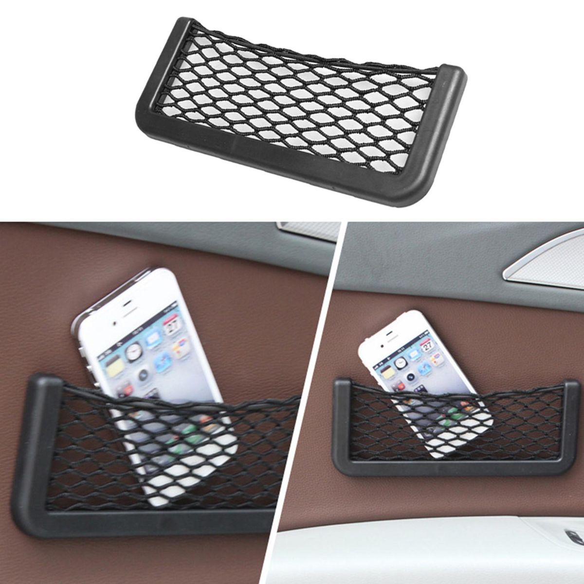 Car Net Pocket Storage Bag Seat Side Back Storage Net Bag Phone Holder Pocket Organizer 1pcs