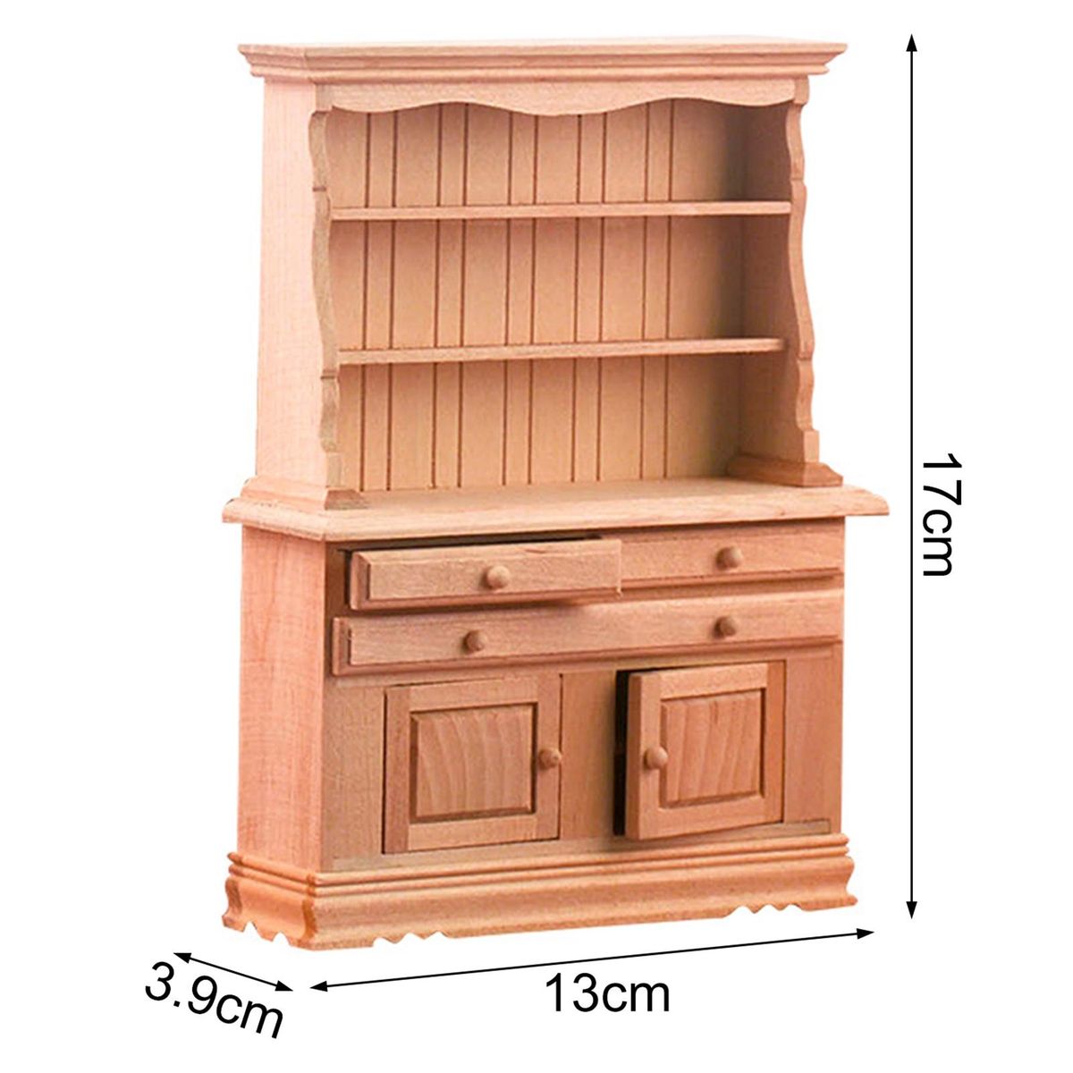 Mini Cabinet Model DIY Bookcase with Simulated Furniture Model Ornaments Wooden Color