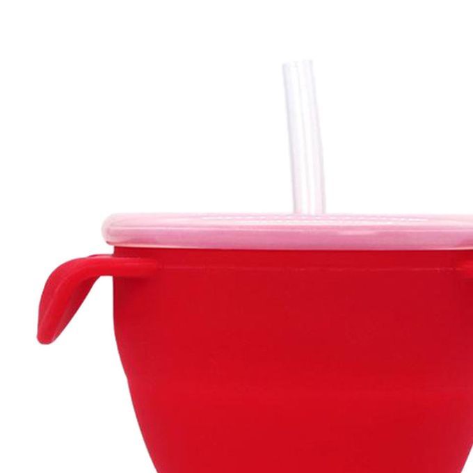 Baby Silicone Snack Cup Toddler Portable Food Storage Snack Red