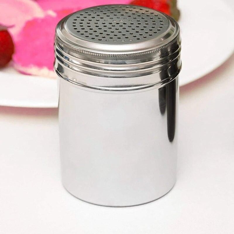 (Set of 2) Dredge Shakers 10 oz, Stainless Steel Spice Shakers Baking/Cooking