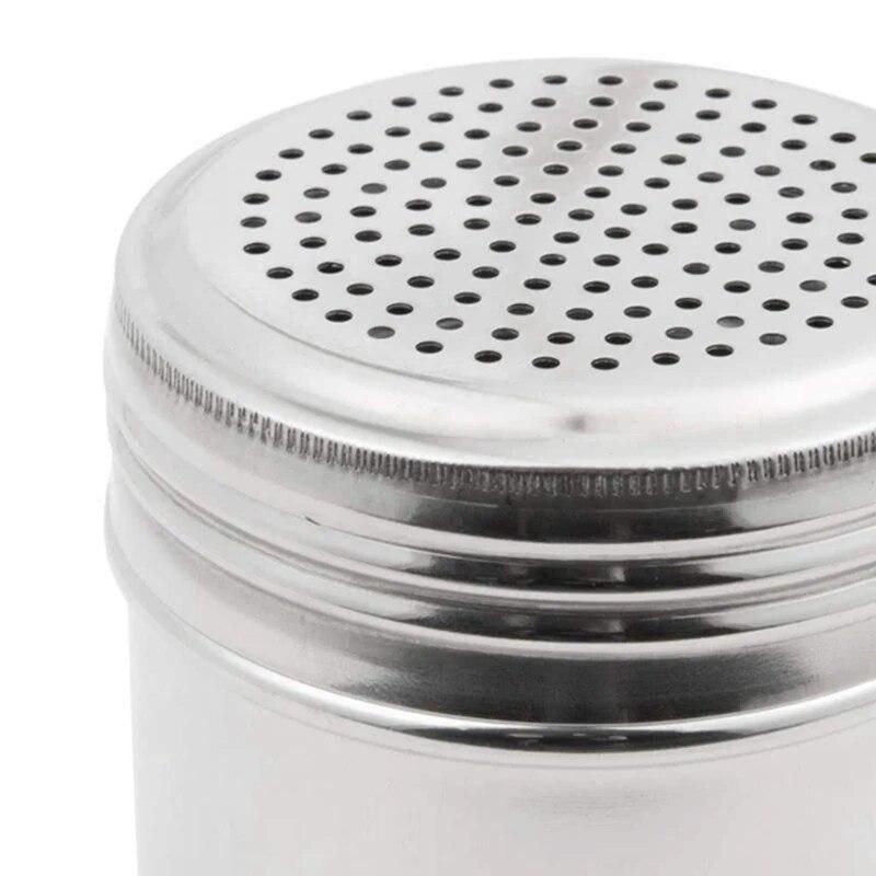 (Set of 2) Dredge Shakers 10 oz, Stainless Steel Spice Shakers Baking/Cooking
