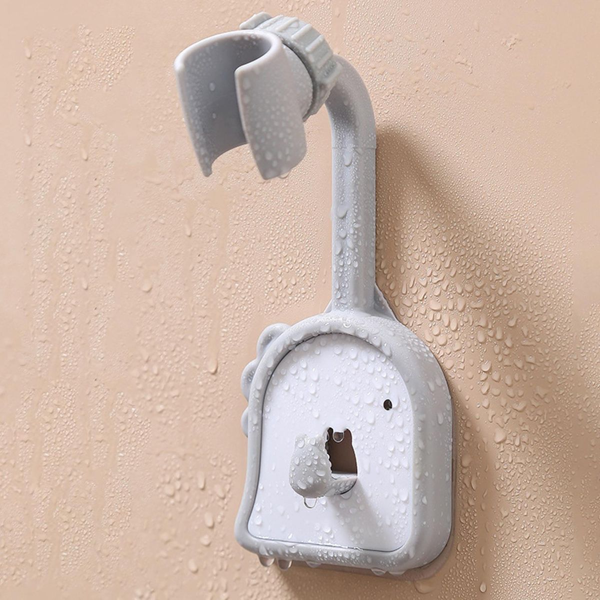 Shower Sprayer Rack Bathroom Shower Nozzle Holder with Hanging Hook Grey