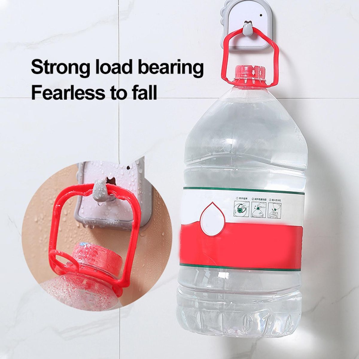 Shower Sprayer Rack Bathroom Shower Nozzle Holder with Hanging Hook Grey