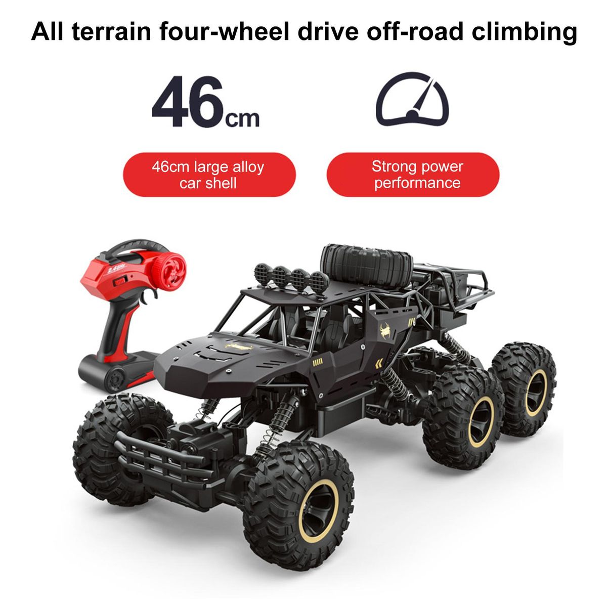 Remote Control Car 1/12 2.4GHz 6-Wheels Off Road Trucks 4WD Alloy Vehicle Climbing Car Gifts for Kids Adults RTR Large-Sized