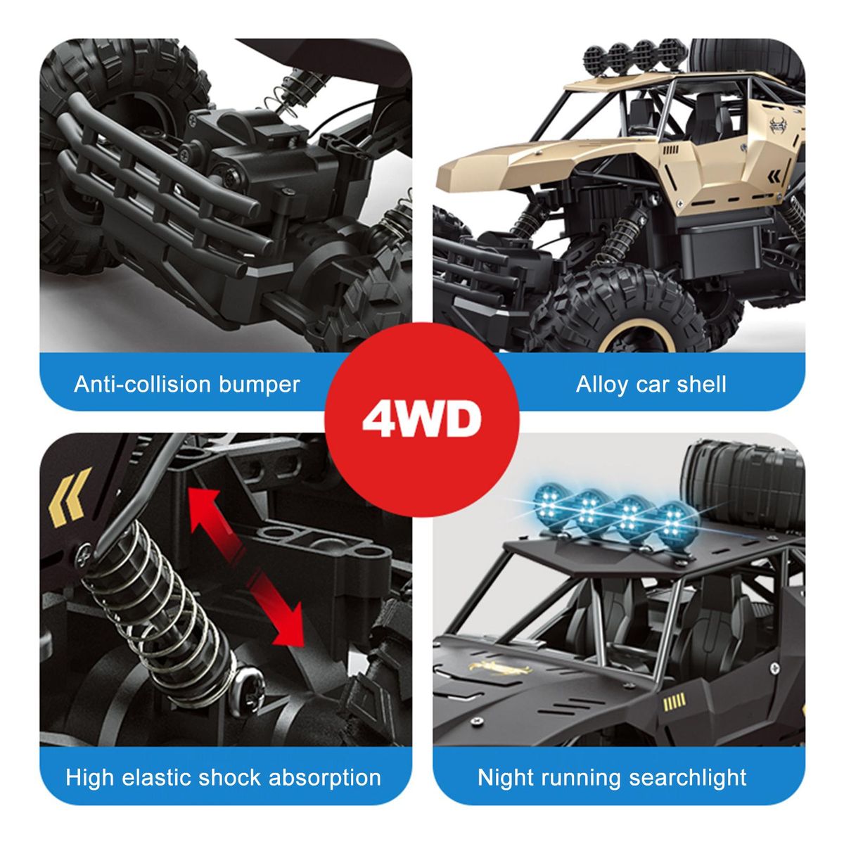 Remote Control Car 1/12 2.4GHz 6-Wheels Off Road Trucks 4WD Alloy Vehicle Climbing Car Gifts for Kids Adults RTR Large-Sized