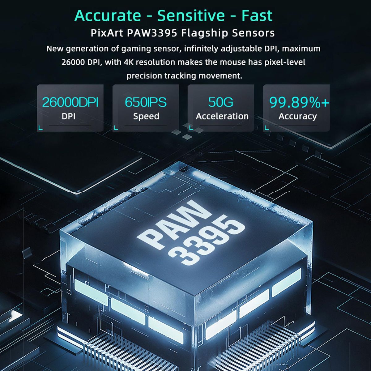 Darmoshark M3 4K Wireless BT5.0 Wired Tri-Mode Rechargeable Gaming Mouse 26000DPI TTC PAM3395 Optical E-sports Mice Custom Drivers For Computer Laptop PC