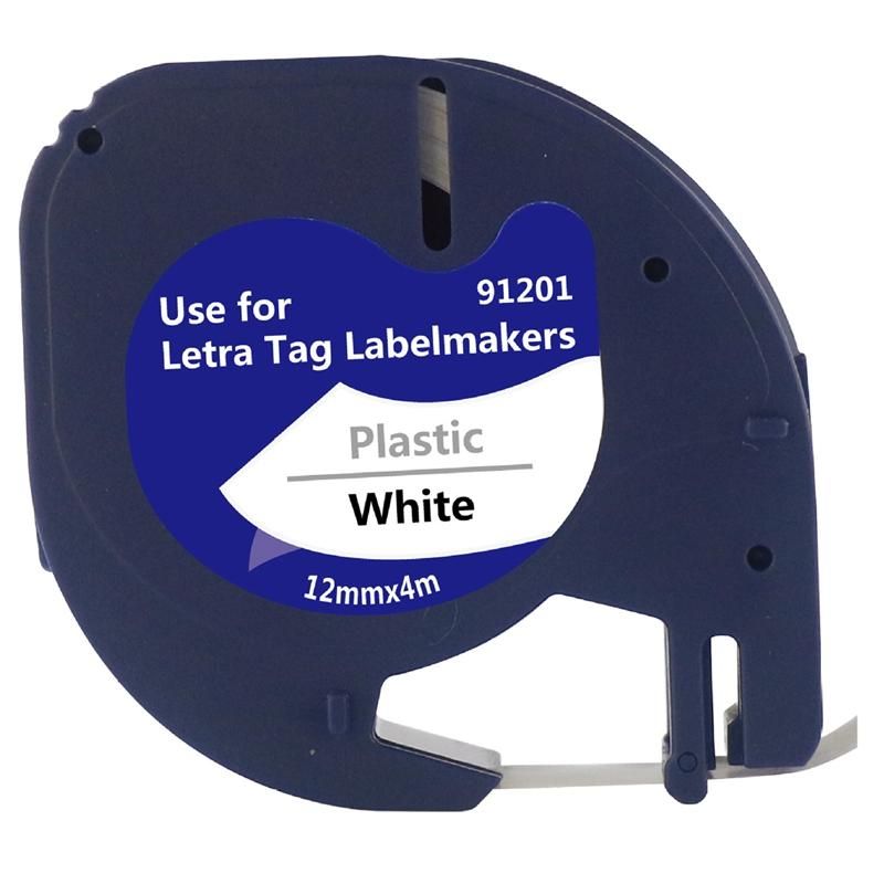 10Pcs 91200 91330 Label Tape Compatible for LetraTag Plus LT100H LT100T QX50 Refills Black on White