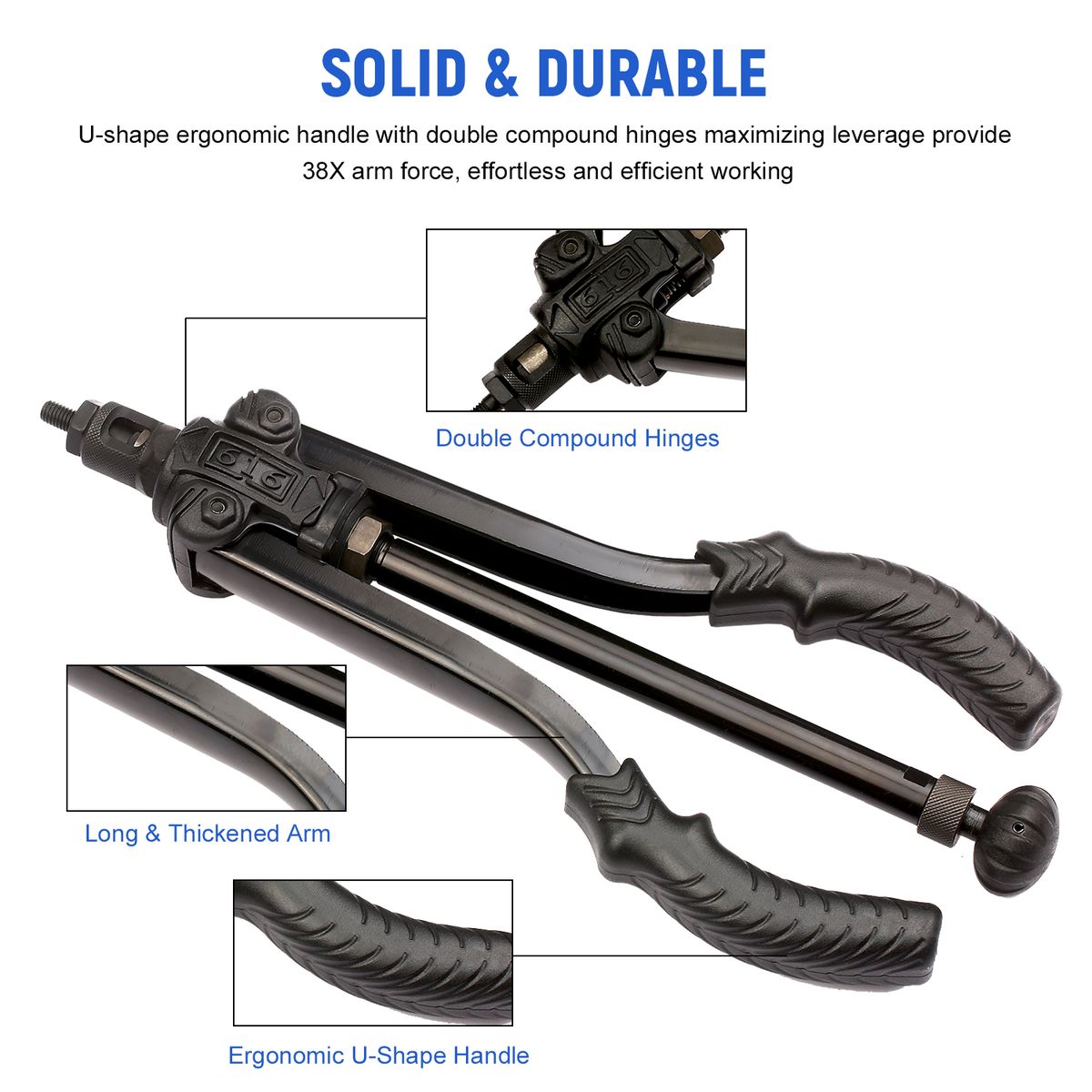 Professional Rivet Nut Tool 14in Auto Pumping Rod Rivet