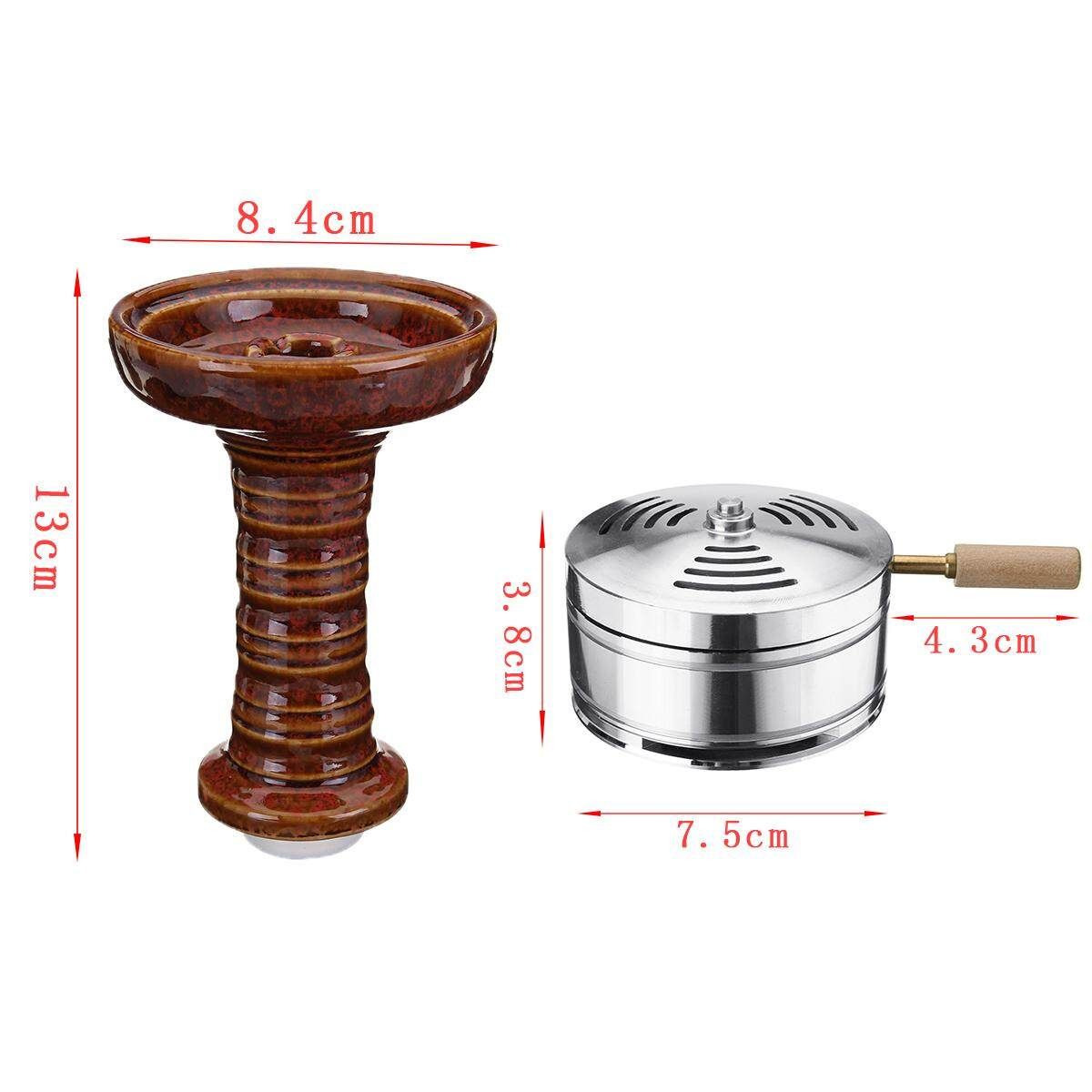 Ceramic Chicha Water Pipe Bowl And Caloud Charcoal Holder Khaki