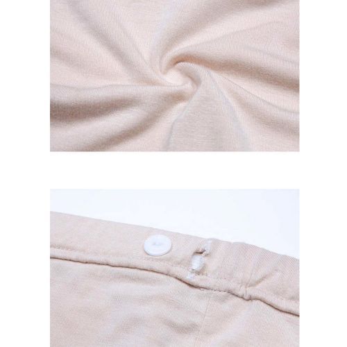 Womens Maternity Panties Shapewear Mid-Thigh Pettipant Seamless Soft Abdomen Underwear For Pregnant Women Cotton Clothes(#White)