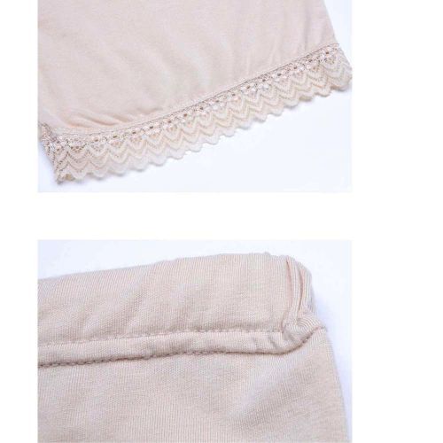 Womens Maternity Panties Shapewear Mid-Thigh Pettipant Seamless Soft Abdomen Underwear For Pregnant Women Cotton Clothes(#White)