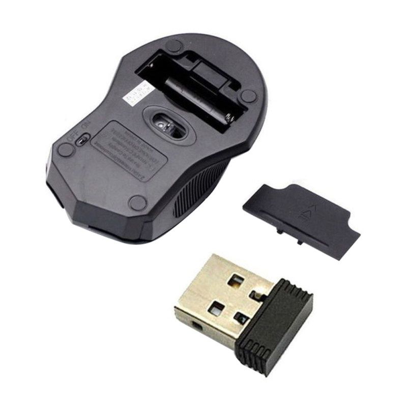 Portable 2.4GHz Wireless USB Receiver Optical Gaming-Black