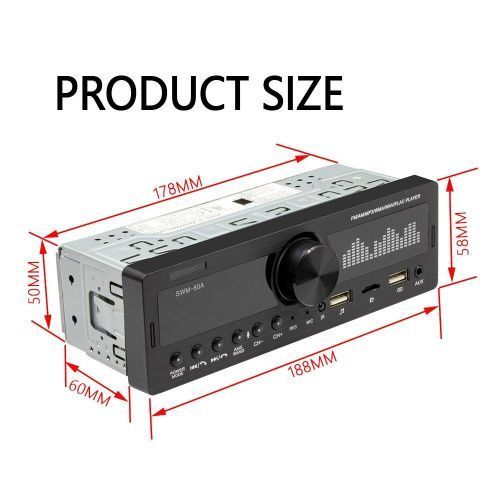 SWM 80A Bluetooth Autoradio Car Stereo Radio FM Aux Input Receiver SD USB 12V In Dash 1 Din Car MP3 Multimedia Player