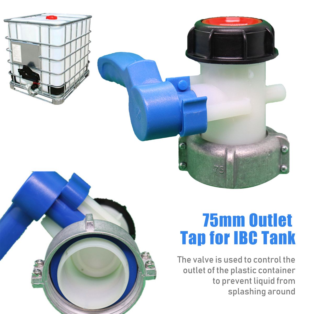 75mm Outlet Tap For IBC Tank Drain Adapter Tap Adapter Valve