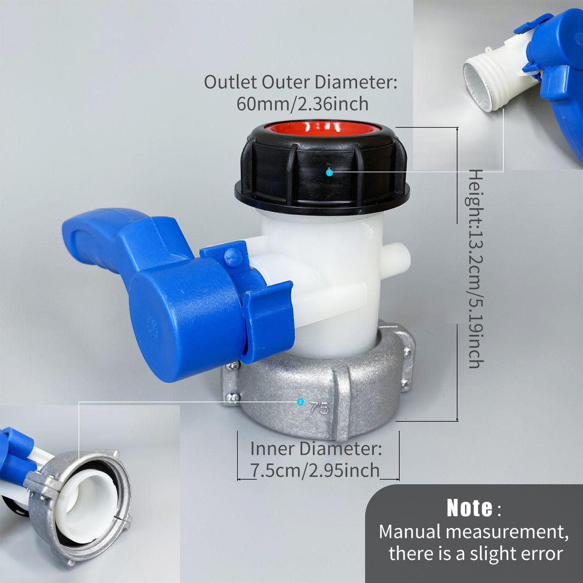75mm Outlet Tap For IBC Tank Drain Adapter Tap Adapter Valve