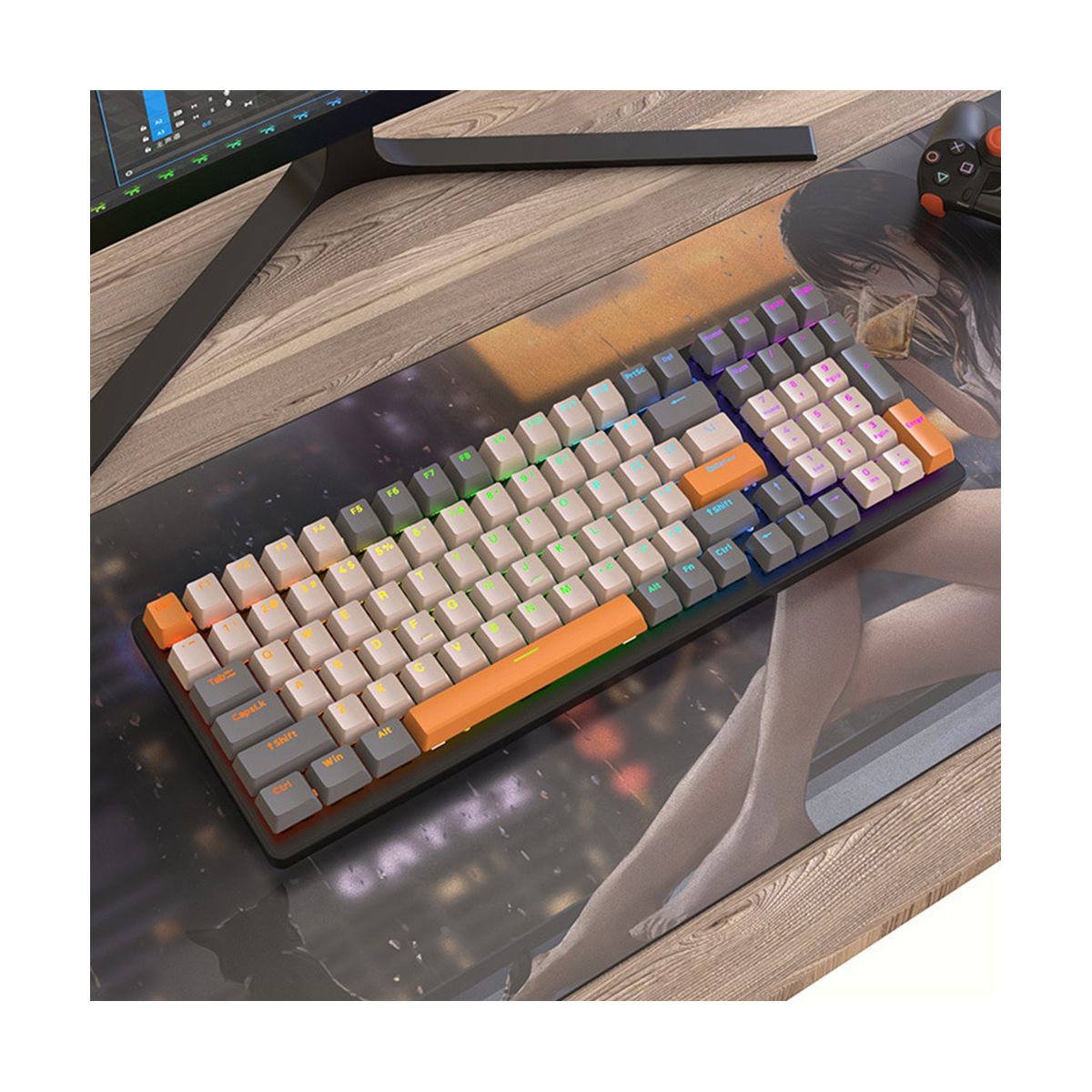 K6 Mechanical Keyboard 100 Keys Keycaps BT5.0 2.4 Ghz
