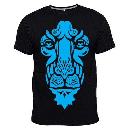 Lion's Print Tshirt - Black