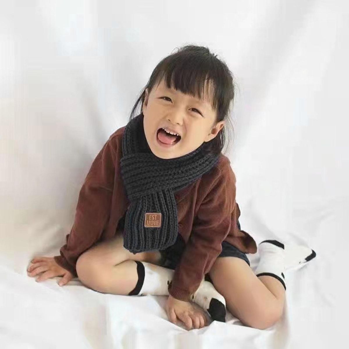 Warm Neck Set Cozykidz Knitted Neck Wrap Soft Warm Winter for Babies Black