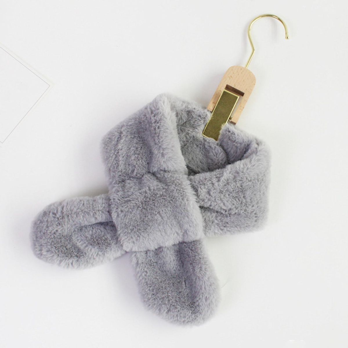 Children Scarf Baby Thickened Faux Rabbit Fur Scarf Grey