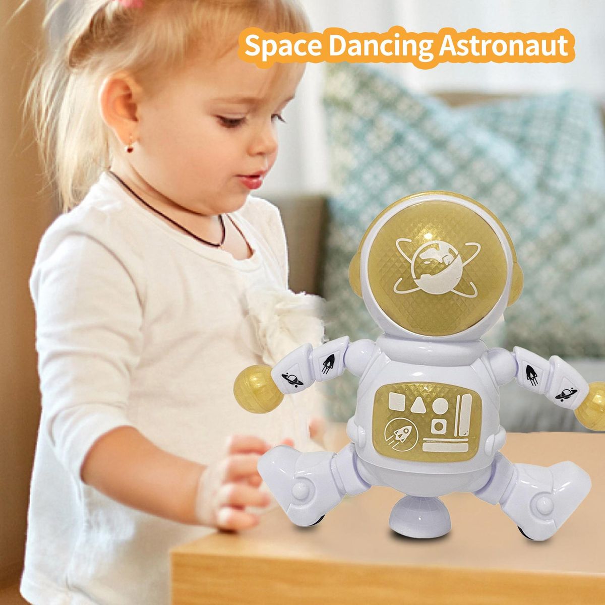 Electronic Toy Intelligent Electronic Space Dance White