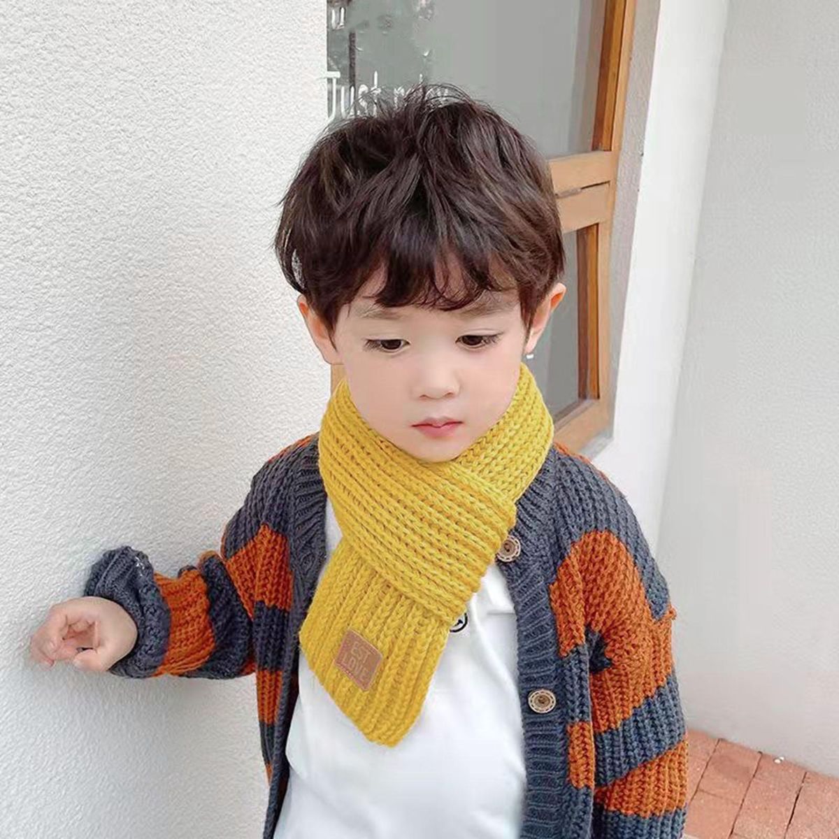 Kids Winter Scarf Cozykidz Knitted Neck Wrap Soft Warm for Babies Yellow