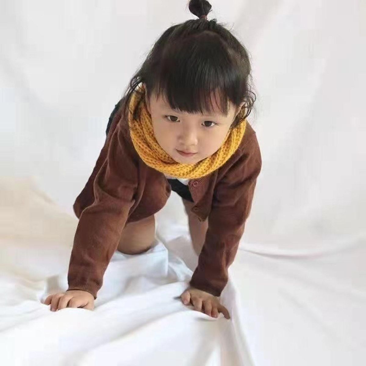Kids Winter Scarf Cozykidz Knitted Neck Wrap Soft Warm for Babies Yellow