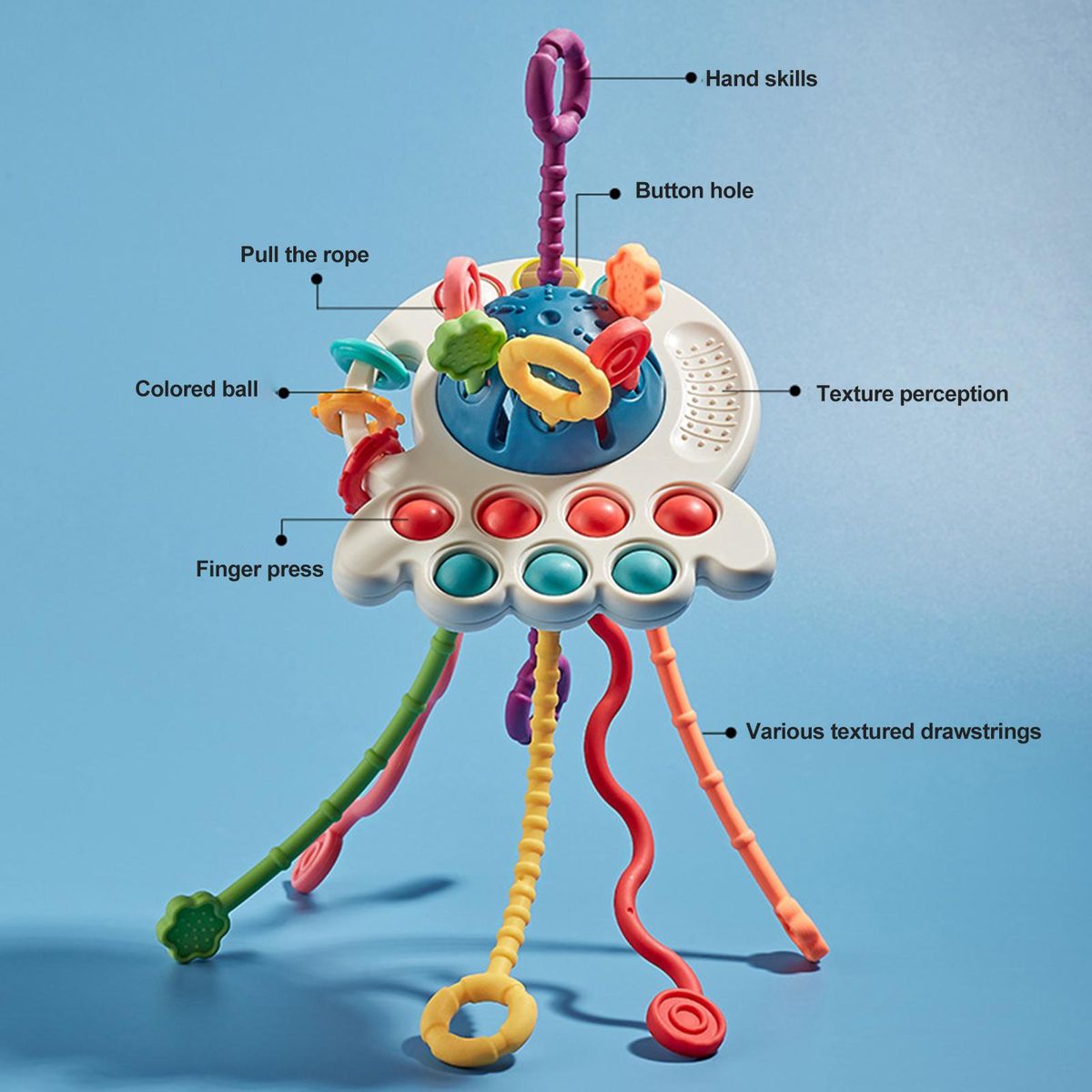 Enlightenment Toy Crab Teething Sensory Toy Blue