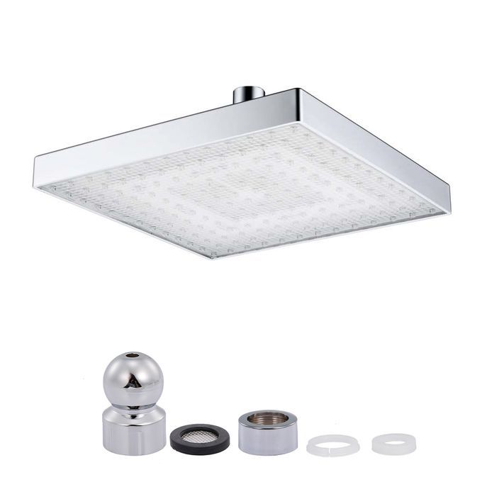 LED Rainfall Shower Head Square Shower Head Multiple Colors