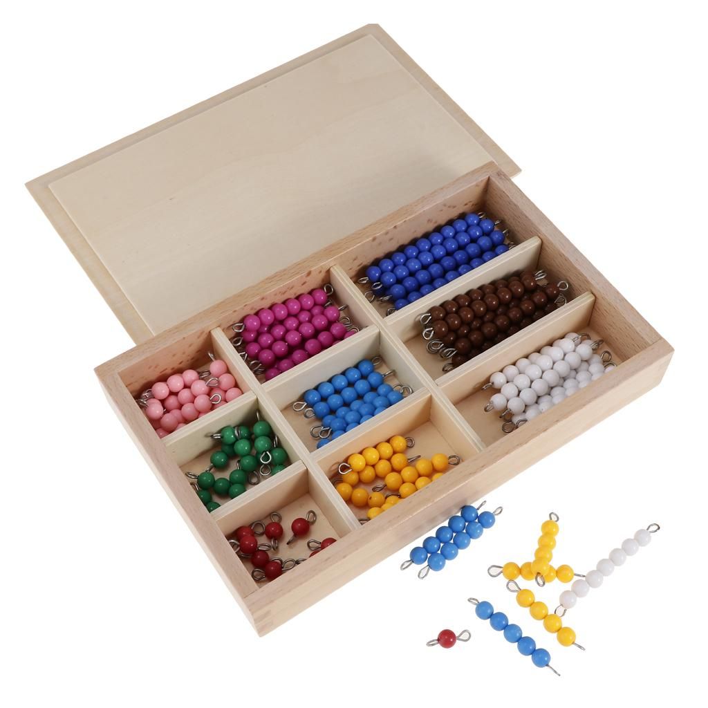 Montessori Checker Board Beads Box Set & Numbers Sticks Family Version