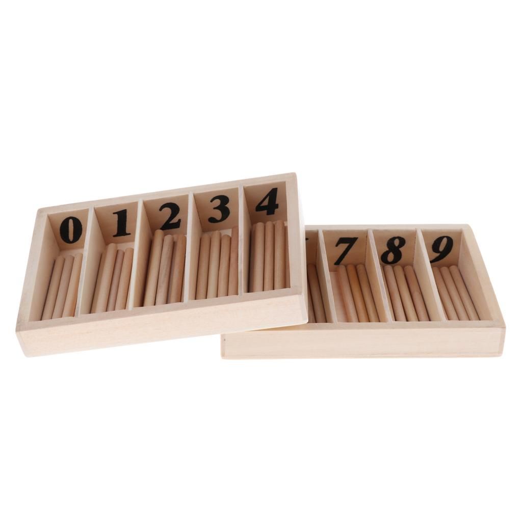 Montessori Checker Board Beads Box Set & Numbers Sticks Family Version