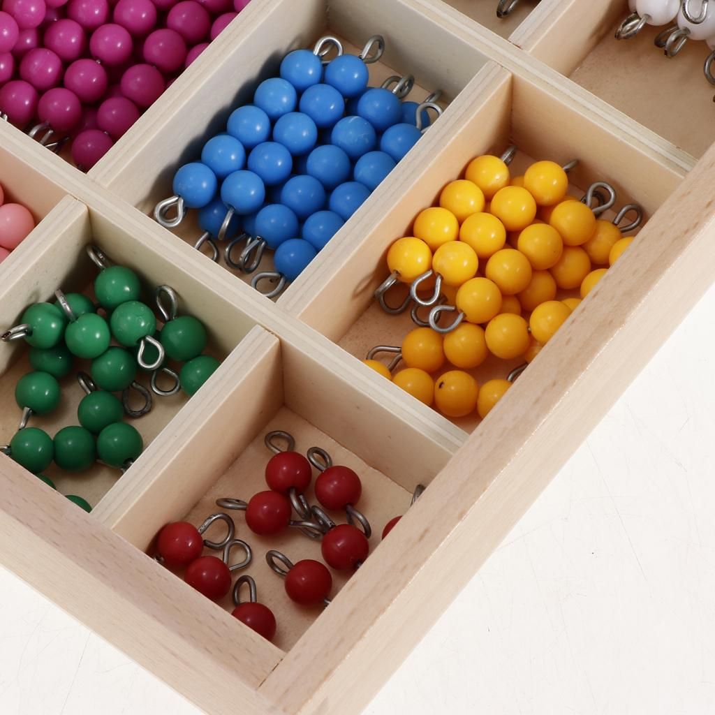 Montessori Checker Board Beads Box Set & Numbers Sticks Family Version
