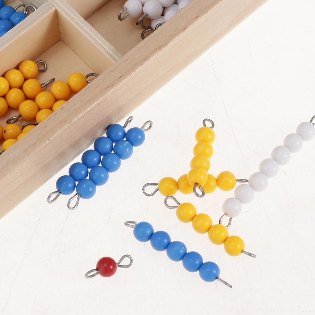 Montessori Checker Board Beads Box Set & Numbers Sticks Family Version