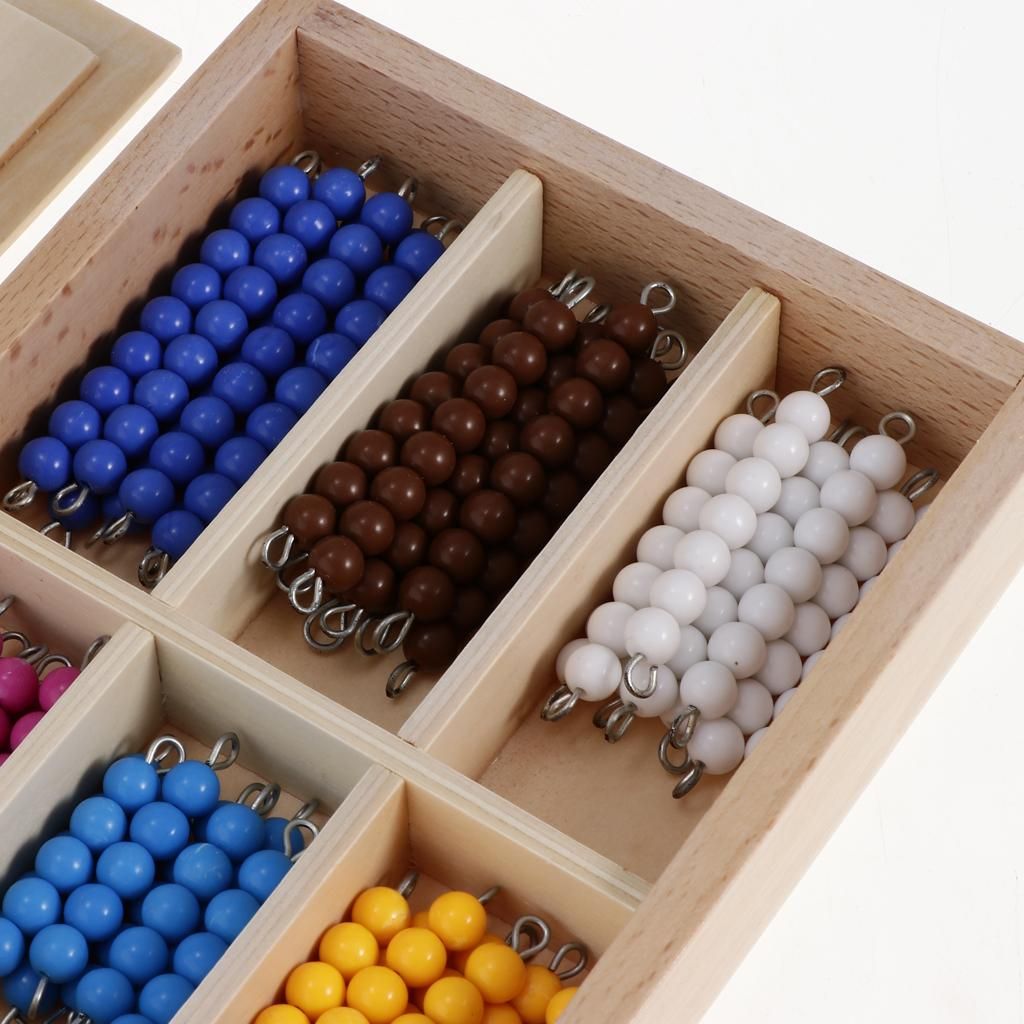 Montessori Checker Board Beads Box Set & Numbers Sticks Family Version