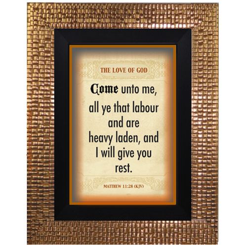 MATTHEW 11:28 - Bronze Mosaic 7x5
