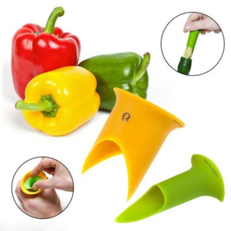 2 PcsSet Pepper&Tomato&Pepper Pedicel Corers Slicer Pepper