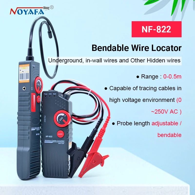 Noyafa Nf-822 Underground Cable Locator 0-0.3m Depth Cable Length Tester 1000m For High Voltage Wire Detecting NF_822